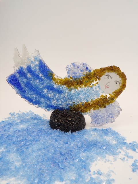 Anioł Aurora -niebieski jasny wzór 03