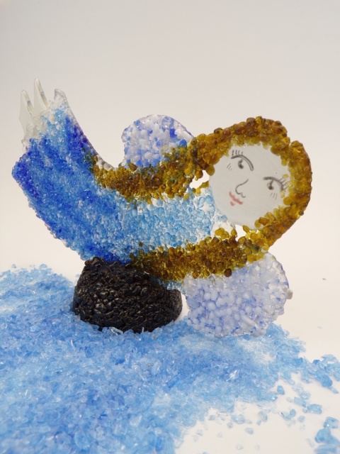 Anioł Aurora -niebieski jasny wzór 03