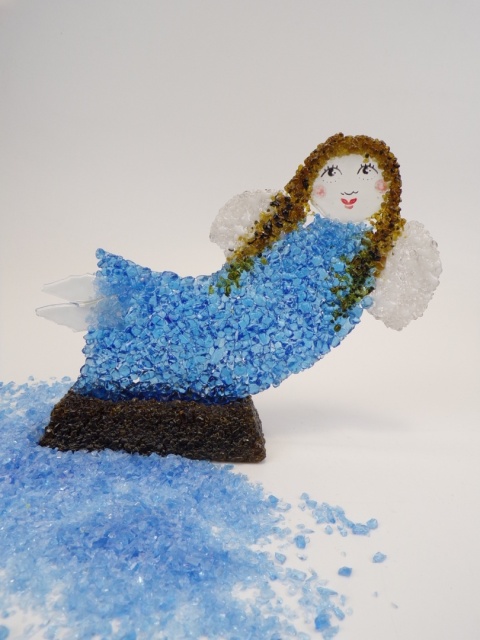 Anioł Aurora - niebieski klasyczny wzór 02