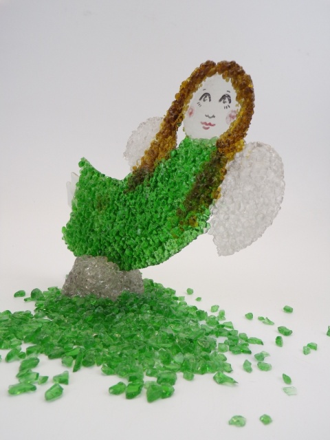 Anioł Aurora - zielony klasyczny wzór 01