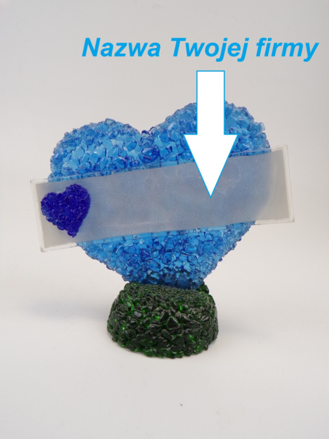 Serce z logo – szkło z recyklingu projekt 05 Serce z logo – szkło z recyklingu projekt 05