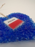 Serduszko szklane z flagą Polski – 100% szkło z recyklingu wzór DK02