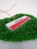 Serduszko szklane z flagą Polski – 100% szkło z recyklingu wzór DP01