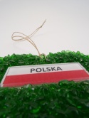 Serduszko szklane z flagą Polski – 100% szkło z recyklingu wzór DP01