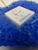 Serce ze szkła z recyklingu duże, niebielskie –Strzelec