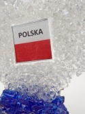 Serduszko szklane z flagą Polski Stojące bezbarwne – 100% szkło z recyklingu